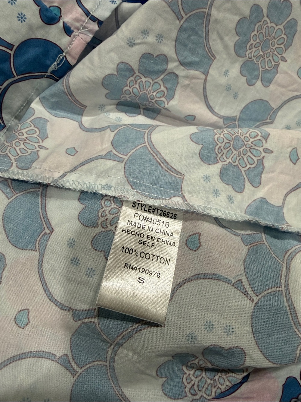 entro Blue & Pink Floral Puff-Sleeve Blouse - Picture 2 of 6
